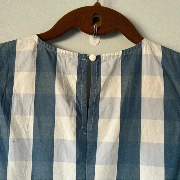 Madewell | Rickrack Cattail Tiered Dress in Gingham Check - Picture 12 of 14